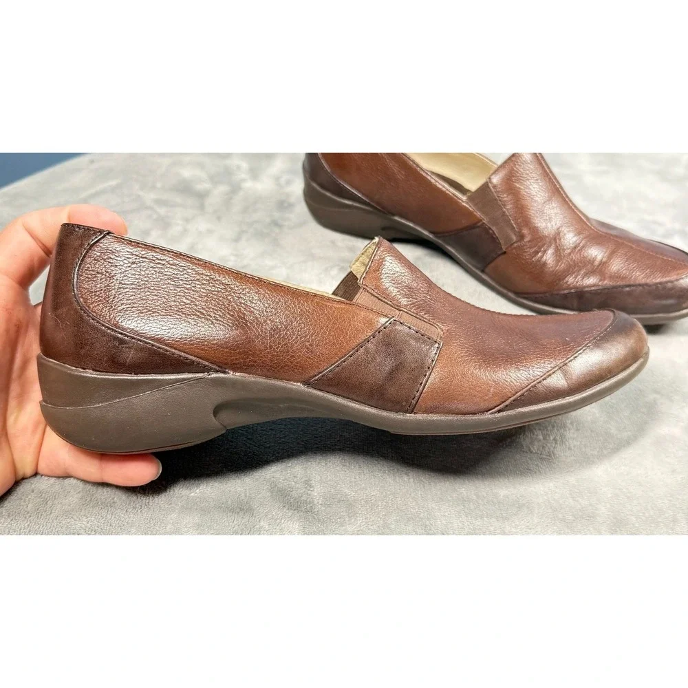 Hush Puppies Loafers Mens 11 Brown Leather Slip On Casual Comfort Shoes